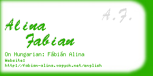 alina fabian business card